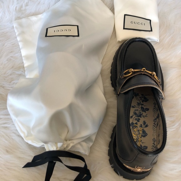 GUCCI Mens Horsebit Leather Lug Sole Black Boots - Picture 4 of 6